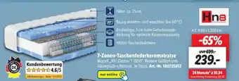 Lidl Hn8 7-Zonen-Taschenfederkernmatratze Modell ,XXL Gelstar T-1000". Weitere Größen und Härtegrade erhältlich. Je Stück. Angebot