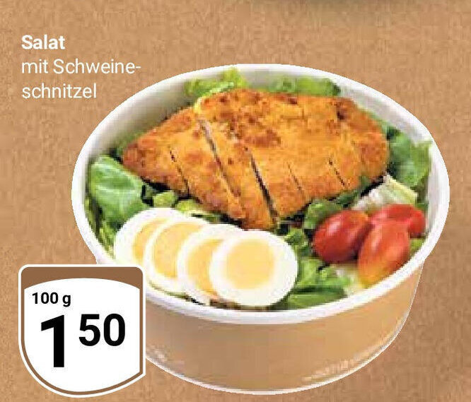 Globus Salat mit Schweine-schnitzel 100g Angebot