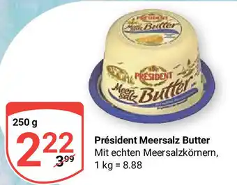 Globus Président Meersalz Butter Mit echten Meersalzkörnern, 250g Angebot