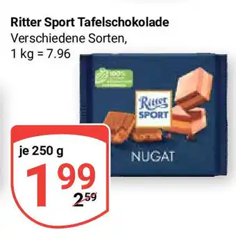 Globus Ritter Sport Tafelschokolade Verschiedene Sorten, je 250 g Angebot