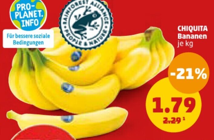PENNY CHIQUITA Bananen Angebot