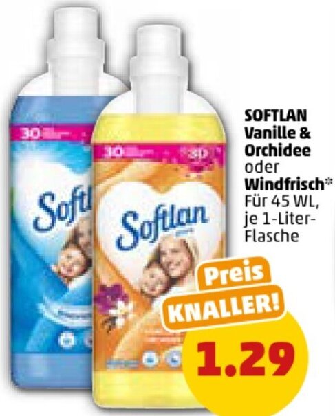 PENNY SOFTLAN Vanille & Orchidee oder Windfrisch 1-Liter-Flasche Angebot