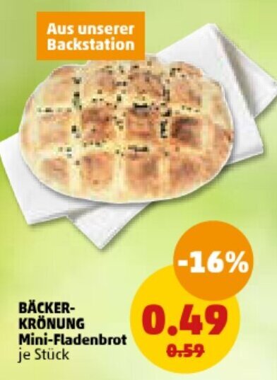 PENNY BÄCKER-KRÖNUNG Mini-Fladenbrot Angebot