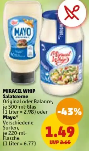 PENNY MIRACEL WHIP Salatcreme 500 ml oder Mayo 220 ml Flasche Angebot