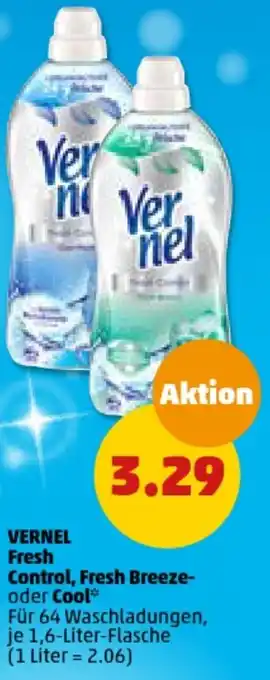 PENNY VERNEL Fresh Control, Fresh Breeze-oder Cool 1,6 Liter Flasche Angebot