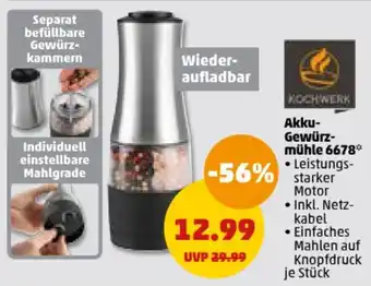 PENNY KOCHWERK Akku-Gewürzmühle 6678 Angebot