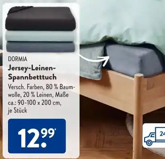 Aldi Süd DORMIA Jersey-Leinen-Spannbetttuch Angebot