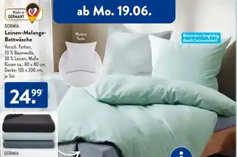 Aldi Süd DORMIA Leinen-Melange-Bettwäsche Angebot