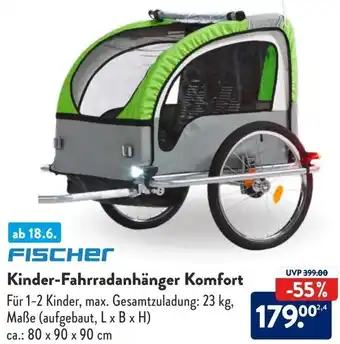 Aldi Süd Fischer Kinder-Fahrradanhänger Komfort Angebot