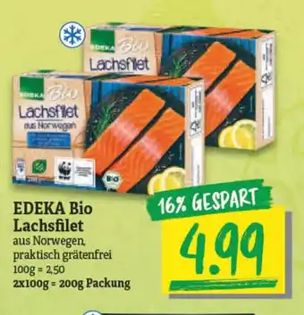 NP Discount Edeka Bio Lachsfilet 200g Packung Angebot