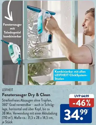 Aldi Süd LEIFHEIT Fenstersauger Dry & Clean Angebot