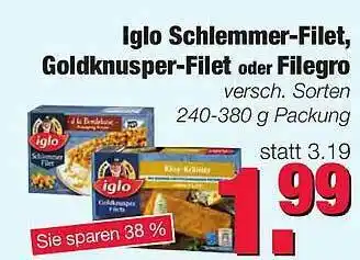 Edeka Scherer Iglo Schlemmer-filet Goldknusper-filet Oder Filegro Angebot