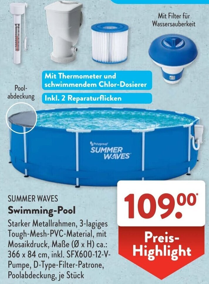 Aldi Süd SUMMER WAVES Swimming-Pool Angebot