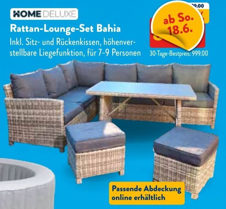 HOME DELUXE RattanLoungeSet Bahia Angebot bei Aldi Süd