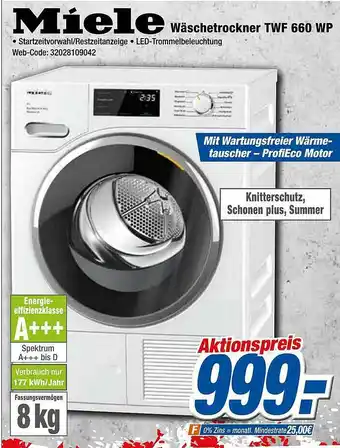 Expert Klein Miele Wäschetrockner Twf 660 Wp Angebot