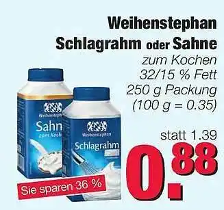 Edeka Scherer Weihenstephan Schlagrahm Oder Sahne Angebot