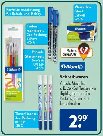 Aldi Süd Pelikan Schreibwaren Angebot