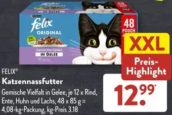 Aldi Süd Felix Katzennassfutter 4,08-kg-Packung Angebot