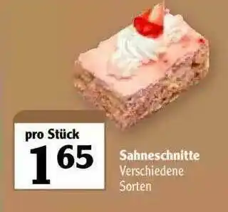 Globus Sahneschnitte Angebot