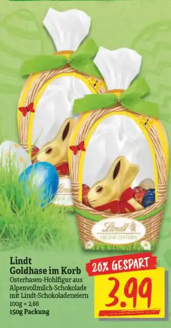 NP Discount Lindt Goldhase im Korb 150g Angebot