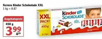 Globus Ferrero Kinder Schokolade Xxl Angebot