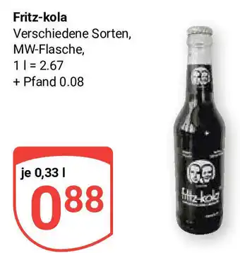 Globus Fritz-kola Verschiedene Sorten, 330ml Angebot