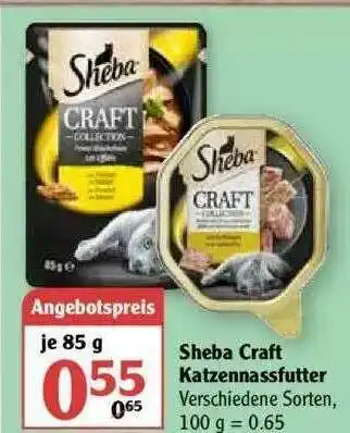 Globus Sheba Craft Katzennassfutter Angebot