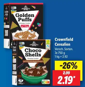 Lidl Crownfield Cerealien 750 g Angebot