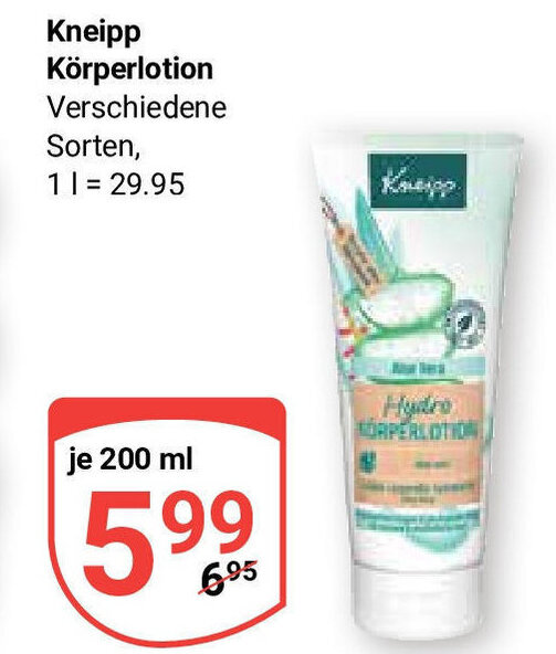 Globus Kneipp Körperlotion je 200 ml Angebot