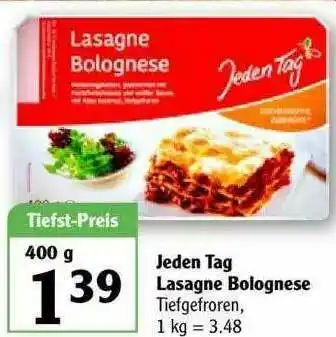 Globus Jeden Tag Lasagne Bolognese Angebot