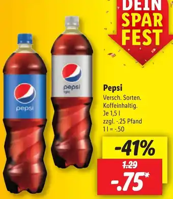 Lidl Pepsi 1,5 L Angebot