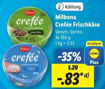 Lidl Milbona Crefée Frischkäse 150 g Angebot