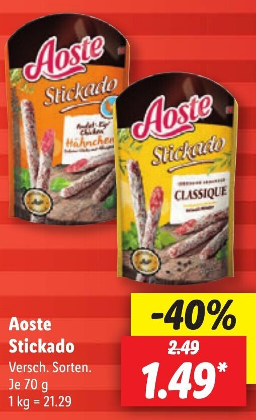 Lidl Aoste Stickado 70 g Angebot