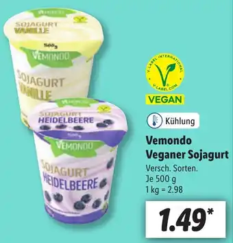 Lidl Vemondo Veganer Sojagurt 500 g Angebot