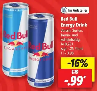 Lidl Red Bull Energy Drink 0,25 L Angebot