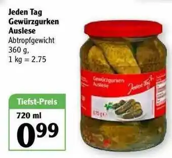 Globus Jeden Tag Gewürzgurken Auslese Angebot