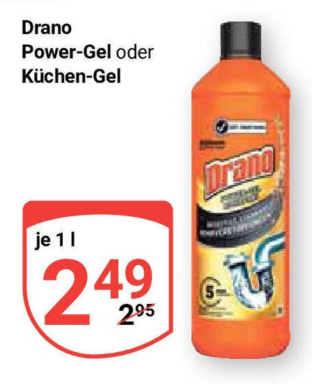 Globus Drano Power-Gel oder Küchen-Gel je 1L Angebot