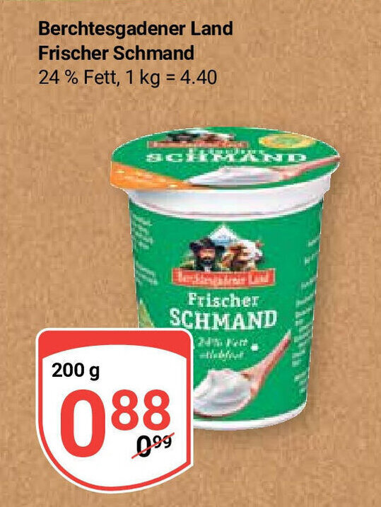 Globus Berchtesgadener Land Frischer Schmand 200g Angebot