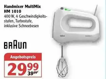 Globus Handmixer Multimix Hm 1010 Braun Angebot