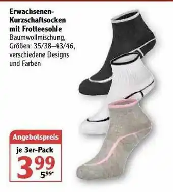 Globus Erwachsenen-kurzschaftsocken Mit Frotteesohle Angebot