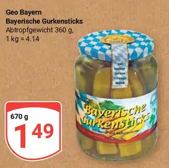 Globus Geo Bayern Bayerische Gurkensticks 670g Angebot