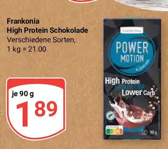 Globus Frankonia High Protein Schokolade 90g Angebot