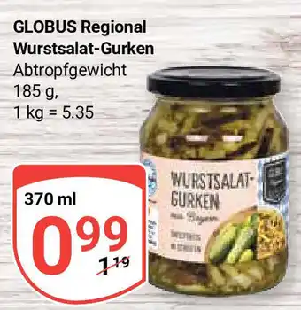 Globus GLOBUS Regional Wurstsalat-Gurken 370ml Angebot