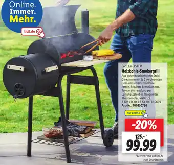 Lidl GRILLMEISTER Holzkohle-Smokergrill Angebot