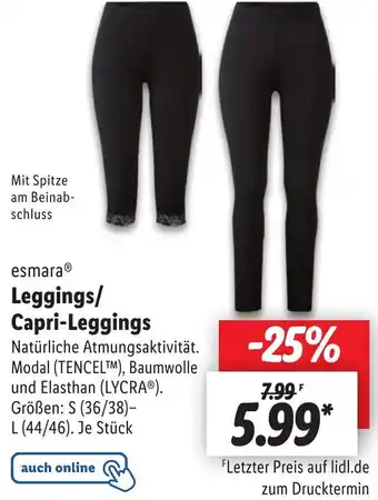 Lidl esmara® Leggings/ Capri-Leggings Angebot