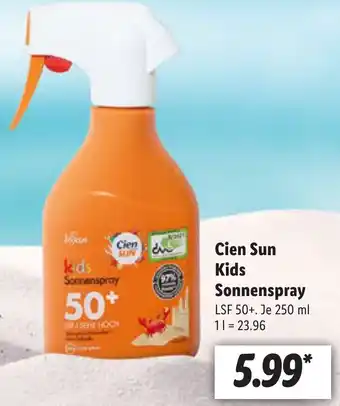 Lidl Cien Sun Kids Sonnenspray 250 ml Angebot