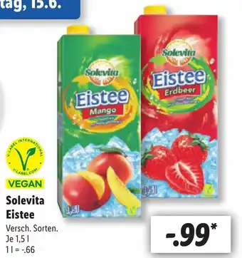 Lidl Solevita Eistee 1,5 L Angebot