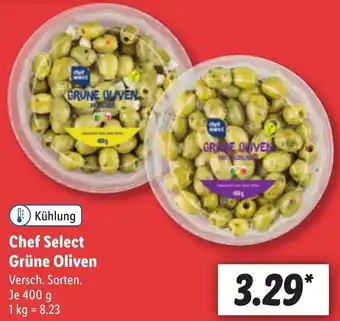 Lidl Chef Select Grüne Oliven 400 g Angebot