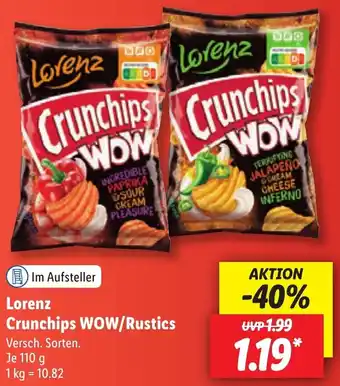 Lidl Lorenz Crunchips WOW/Rustics 110 g Angebot