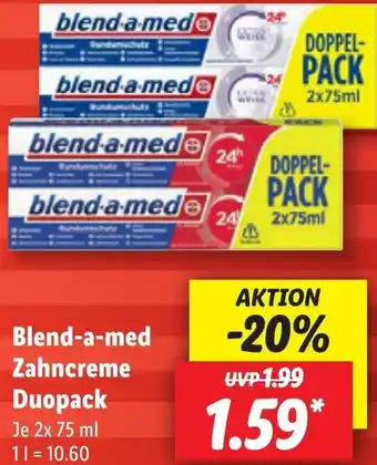 Lidl Blend-a-med Zahncreme Duopack 2x75 ml Angebot